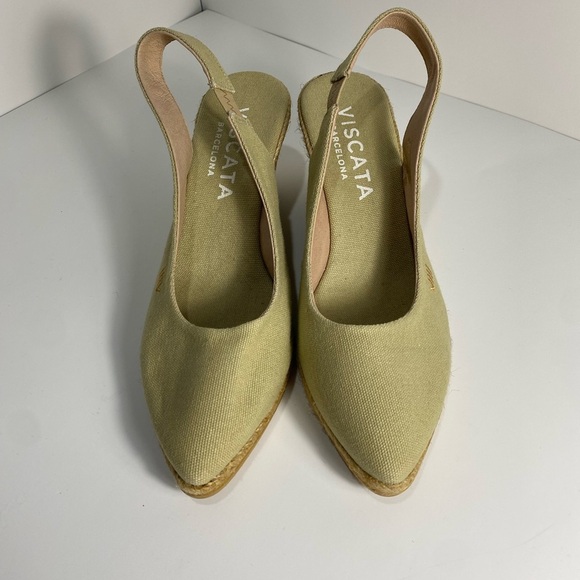Viscata Barcelona Wedge Heel Espadrilles Light Green Size 39 US 8.5 - Picture 1 of 6